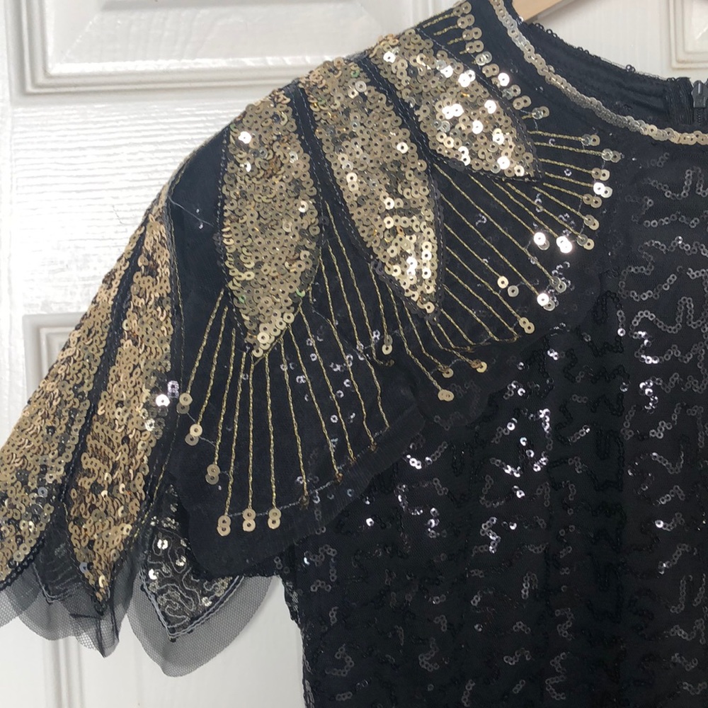 NEW💥Black Sequin Shoulder Cocktail Prom Dress - Picture 7 of 8